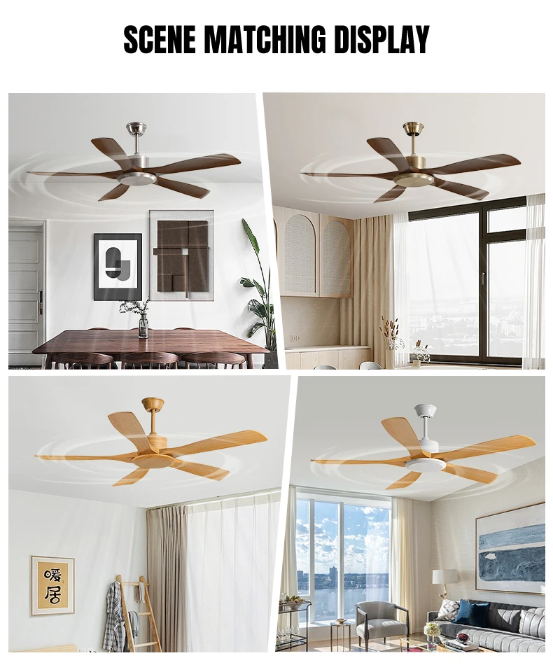 52in ceiling fan without light and remote no light reversible bldc motor abs blades for bedroom living room-9
