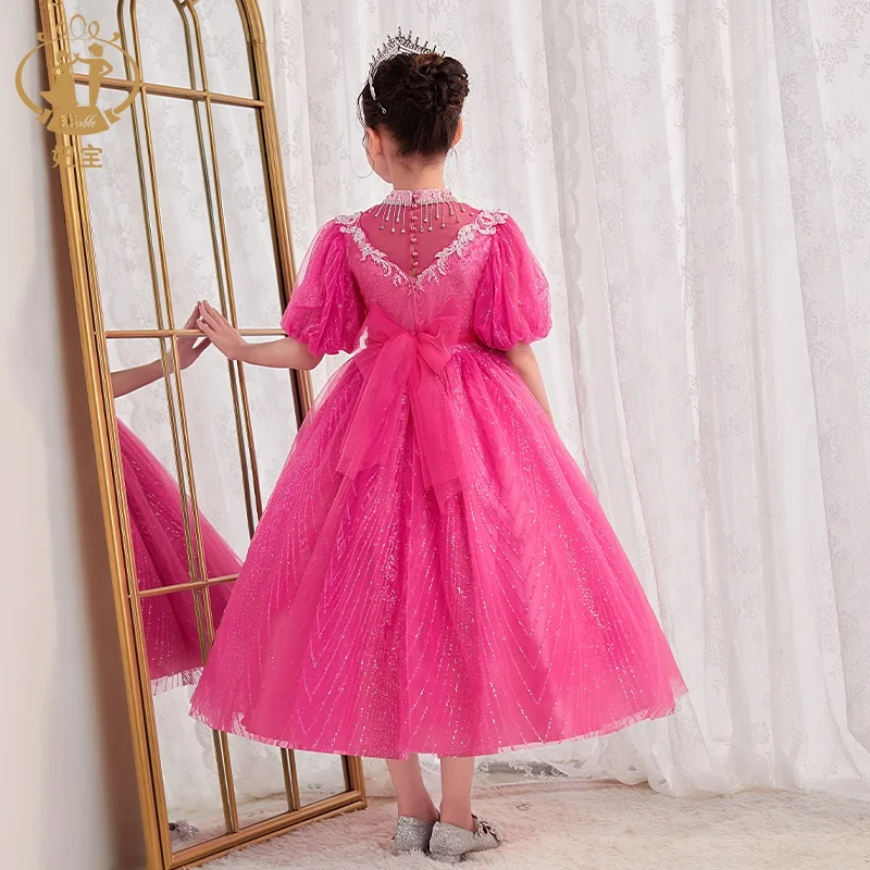 Nimble personnaliser blanc paillettes Tulle fleur filles mariage