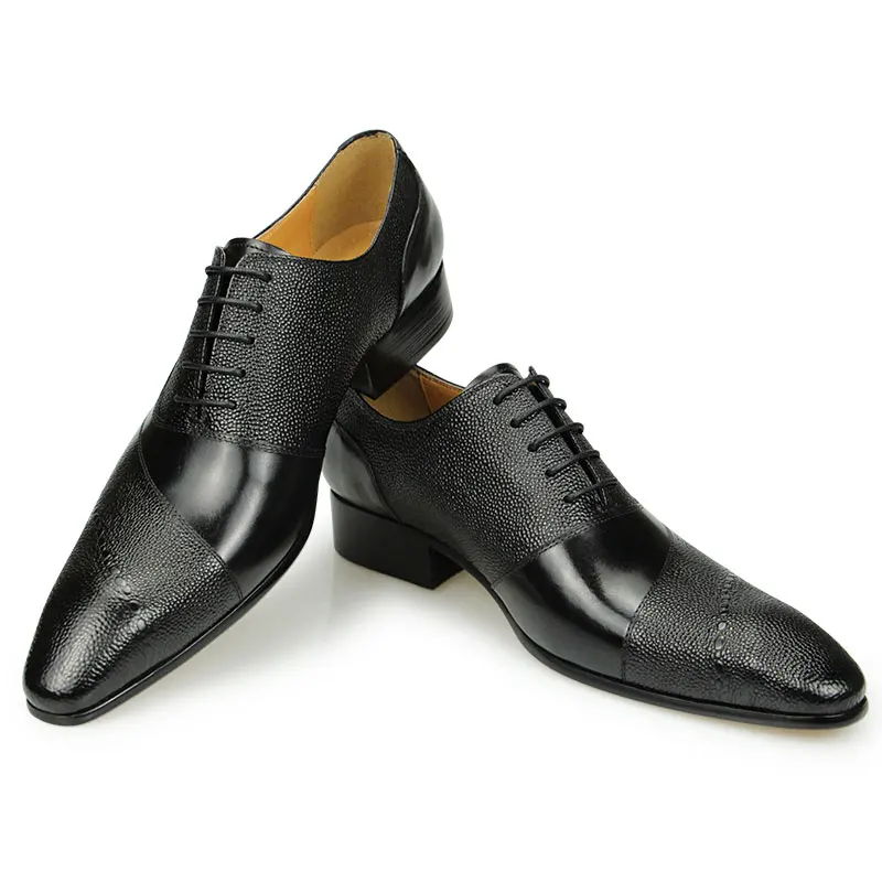 Customized Luxury Oxford Shoes Black Leather for Wedding Office Party Dress  Coffee Styles with Pointed Toe for Autumn Winter