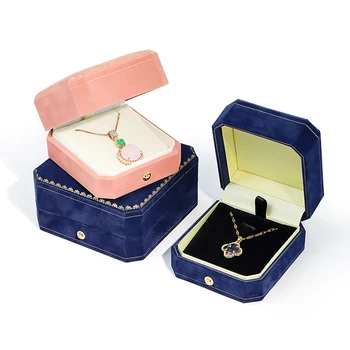 New octagonal gold buckle jewellery box high-end lace ring bracelet necklace  jewellery packaging box wholesale