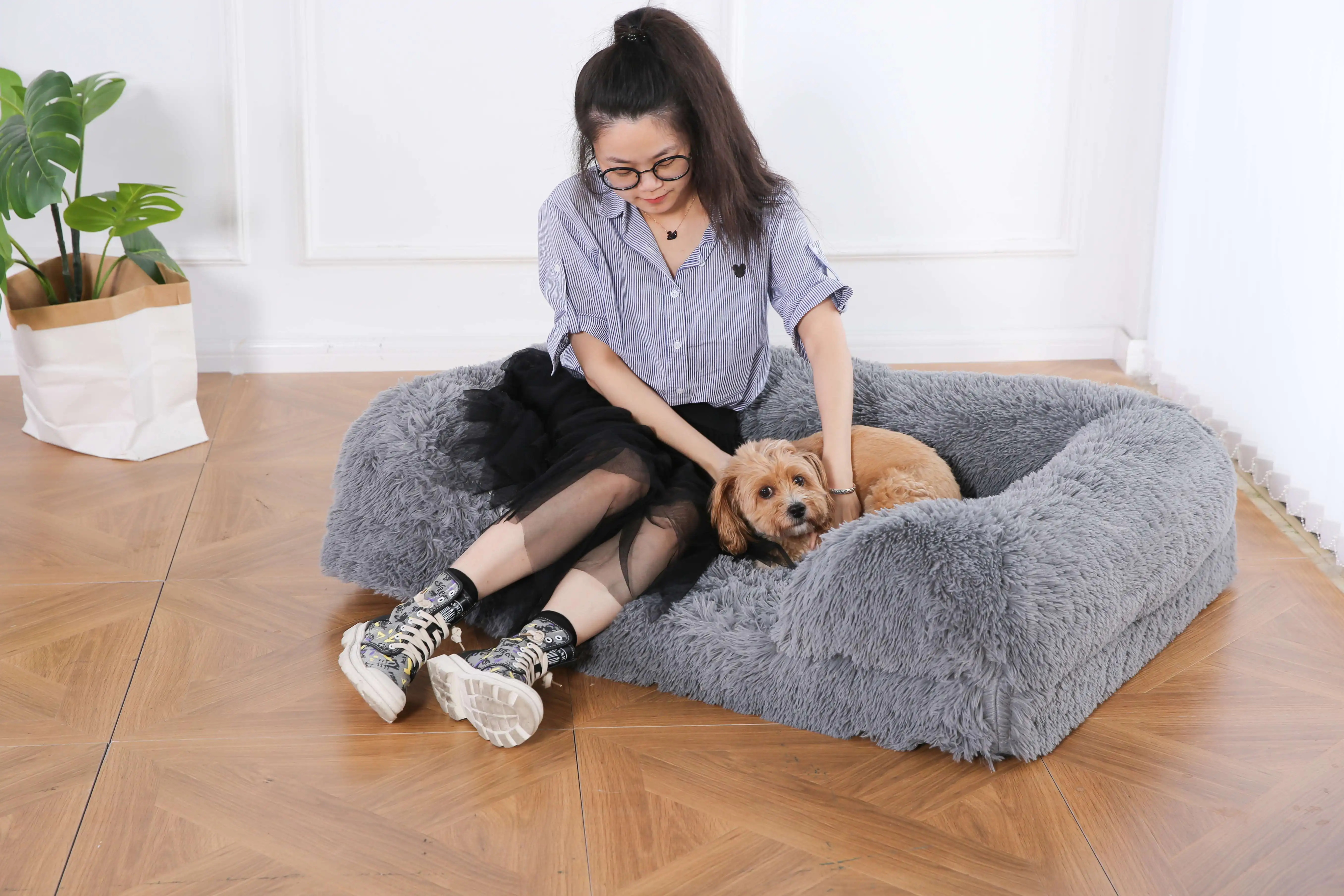 Orthopedic Dog Bed Memory Foam Pet Bed with Removable Washable Cover