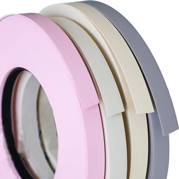 Flexible Silent and Smooth Solid Color Wood PVC Edge Banding for Furniture Accessories