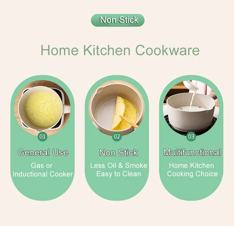 Household Best Gift White Aluminum Sauce Pan Dutch Oven Casserole Nonstick Cooking Pots And Pans