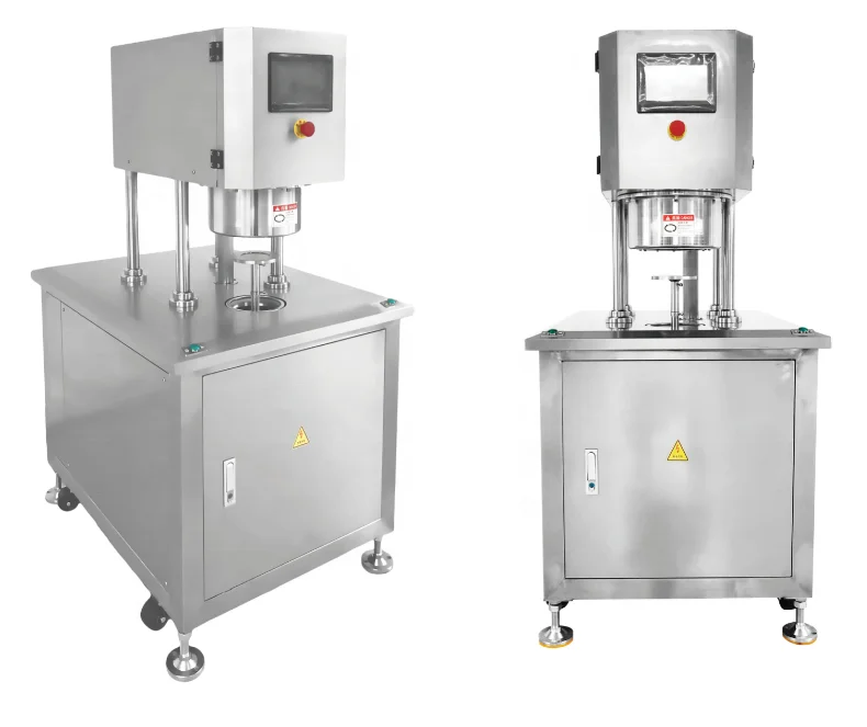 Semi-Auto Commercial Vacuum Metal Can Sealing Machine With Nitrogen Flushing For Food Packing