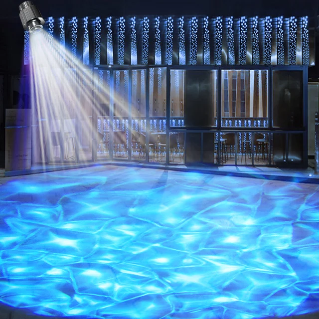 Outdoor Remote Control Decorative Blue Dynamic Water Wave Light Led Ocean Stage Ripple Lamp Advertisement  logo Gobo Projector