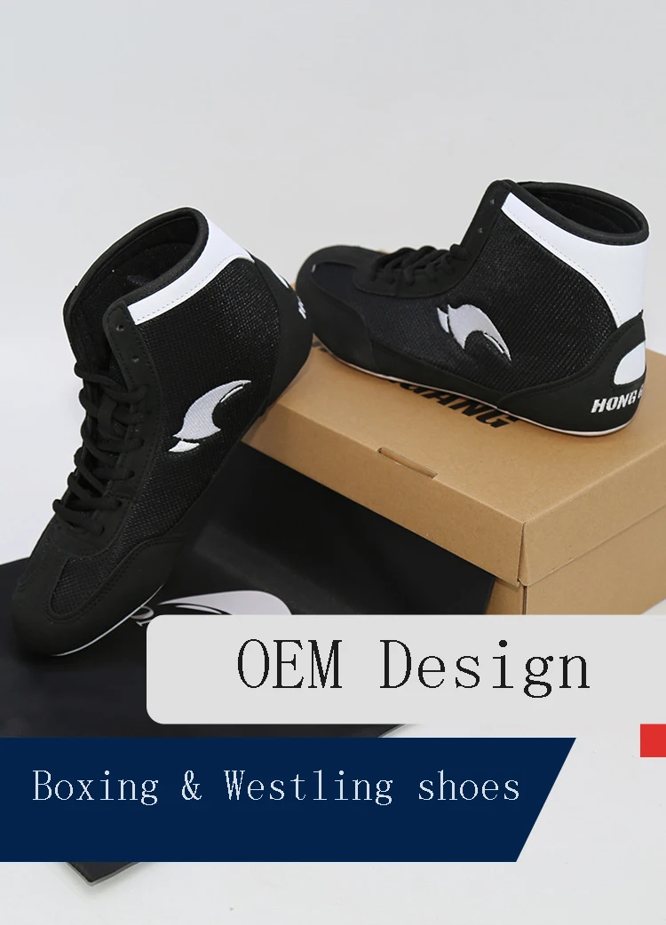 Custom Logo Boxing Shoes Rubber Professional Weightlifting Wrestling