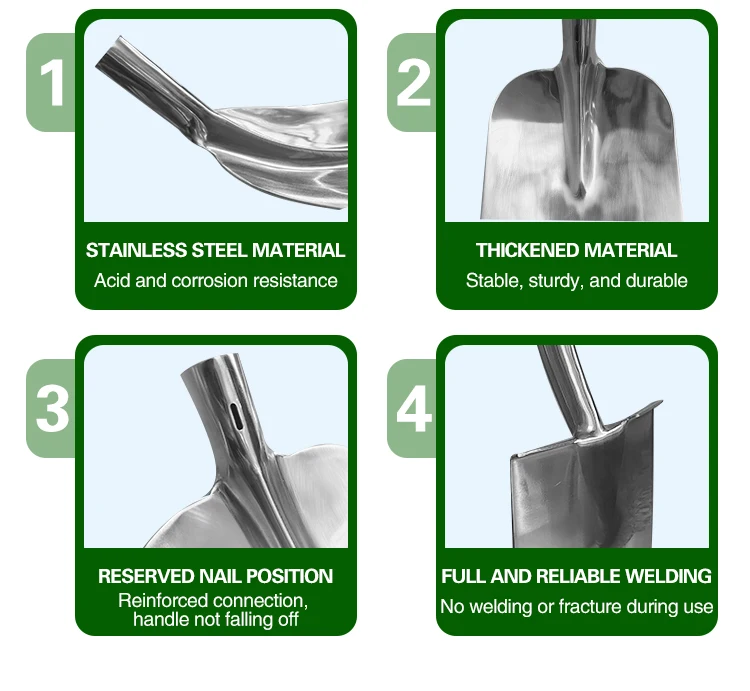 product hot sales  digging tools spade  garden camping farming customized  stainless steel shovel with handle-6