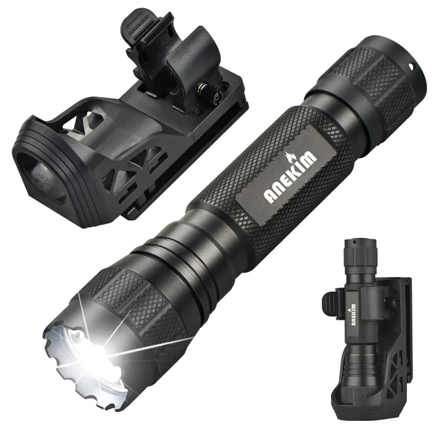 Tactical Flashlight With Holster, 1200 Lumen Single Mode Law Enforcement LED Flashlights with Belt Holder, Small Duty FlashLight