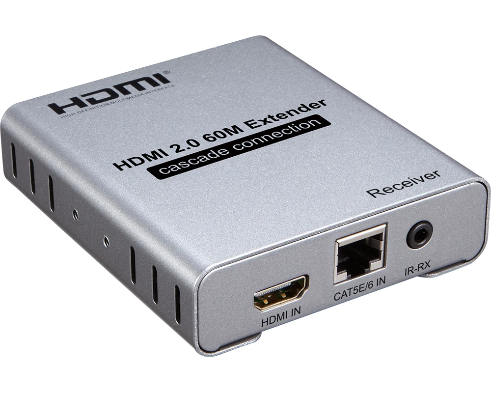 Прямая продажа с фабрики лучшая Hdmi 2,0 удлинитель 60 м 4k 60hz Hdr каскадное соединение точка-многоточечный более Cat6 кабель