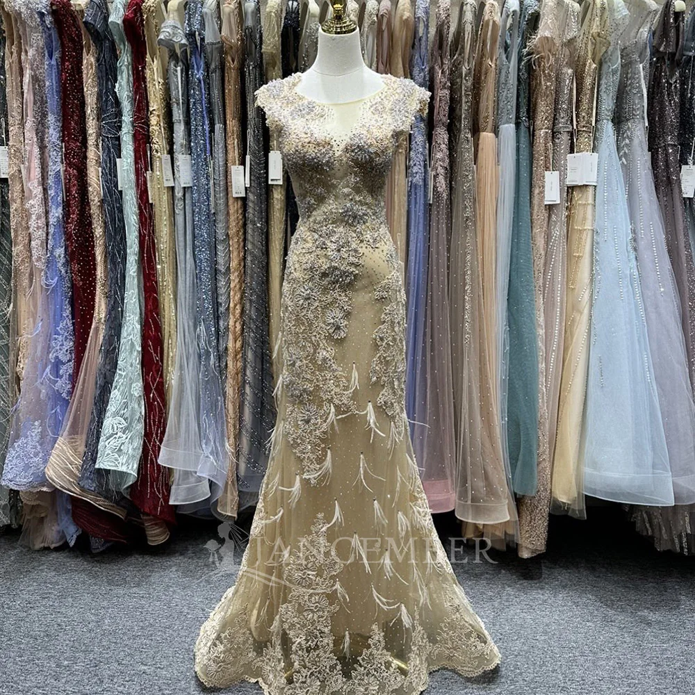 Champagne Sequined Evening Dresses With Crystals Elegant Prom Dresses Robes  De Soire Cocktail Dresses Lsja36| Alibaba.com
