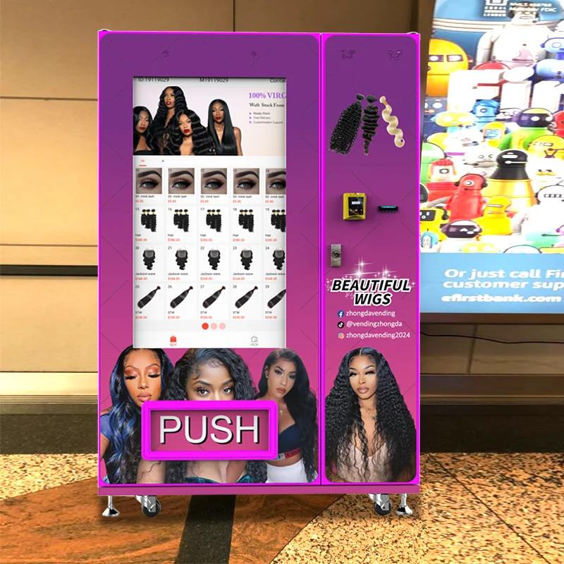 New Arrival Custom  49 Inch Touch Screen Make up Cosmetic Vending Machine Beauty Hair Extension Wigs Vending Machine