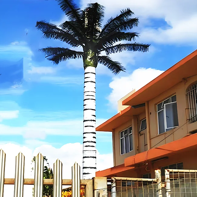 Galvanized ArmyGreen Customizable Height Steel Camouflaged Artificial Tree Pole Telecommunication Tower Mobile Antenna Accessory manufacture