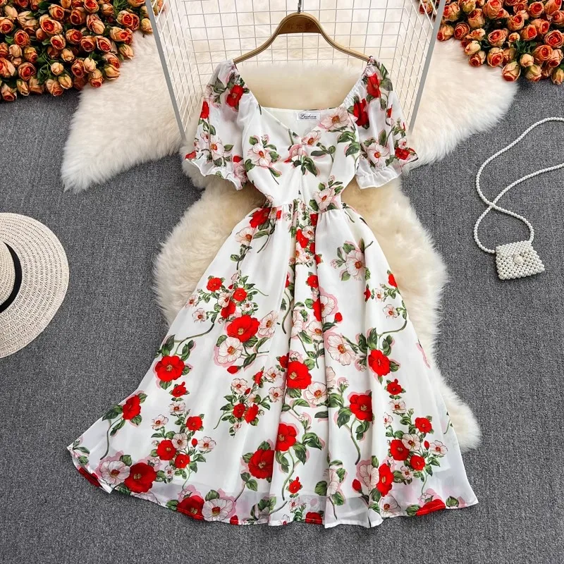 white christmas dresses Vintage Floral Maxi Dress main image 1