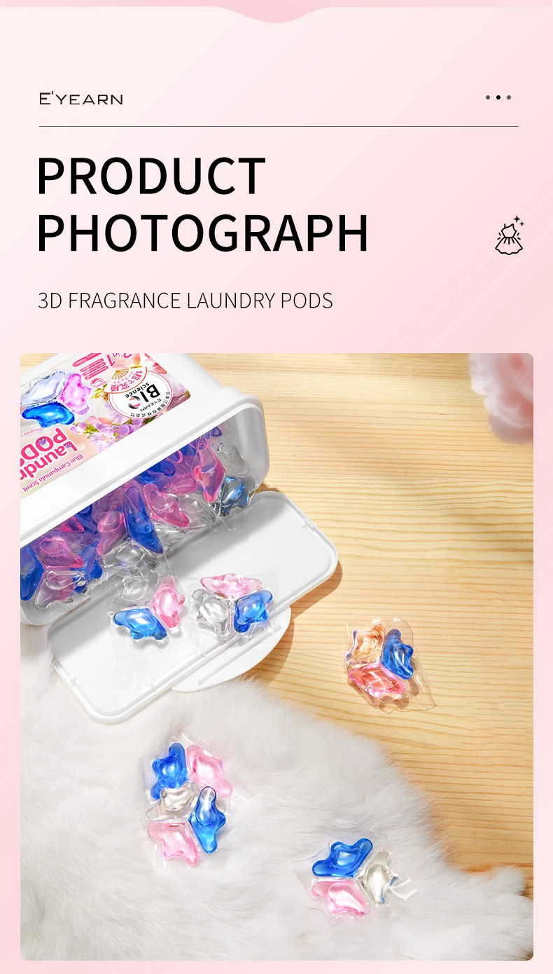 Wholesale In Stock Laundry Pods Blue Wind Chime Bio Enzyme Detergent Soap Odor Lifter 3 In 1