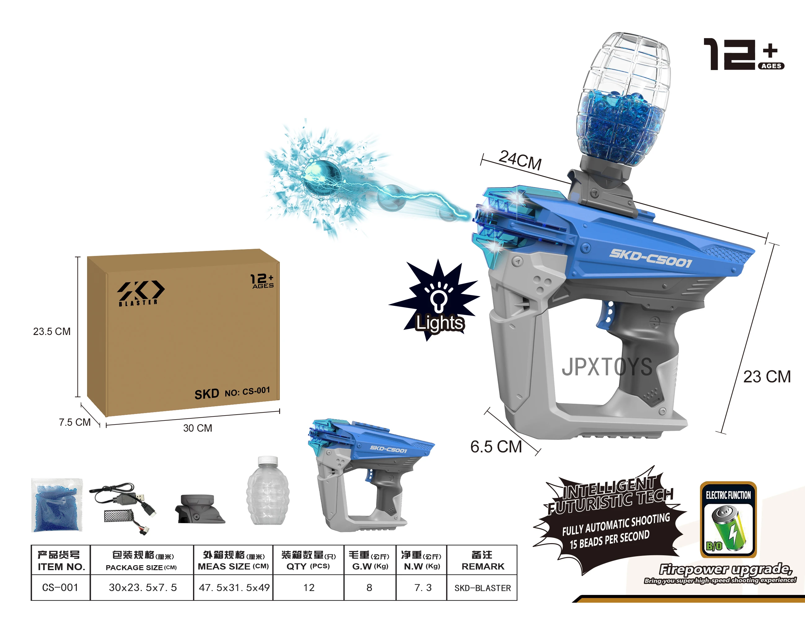Электрическая Светодиодная лампа agreat skd флуоресцентные лампы ak 47 uzi spyr a водяные гелевые бластеры p90 Электрический наружный пистолет