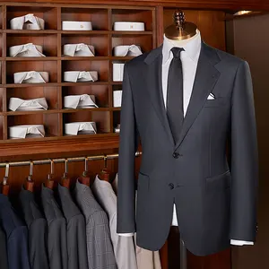 Hot Selling Good Quality Solid Color Thin Lapel Formal Business Men's Office Pants Suits