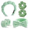 Green-velvet hair tie 6-piece set-opp bag