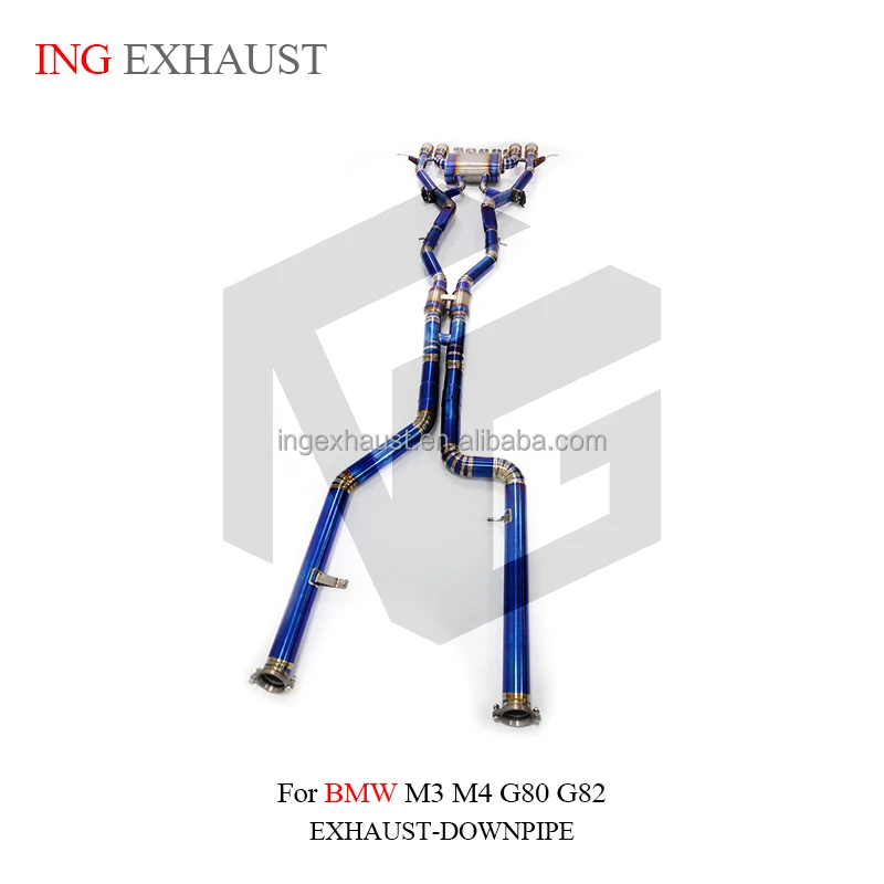 ING for BMW M3 M4 G80 G82 Performance Catback Titanium Alloy Exhaust System Mirror Polished Valve Controller Muffler 1 Piece