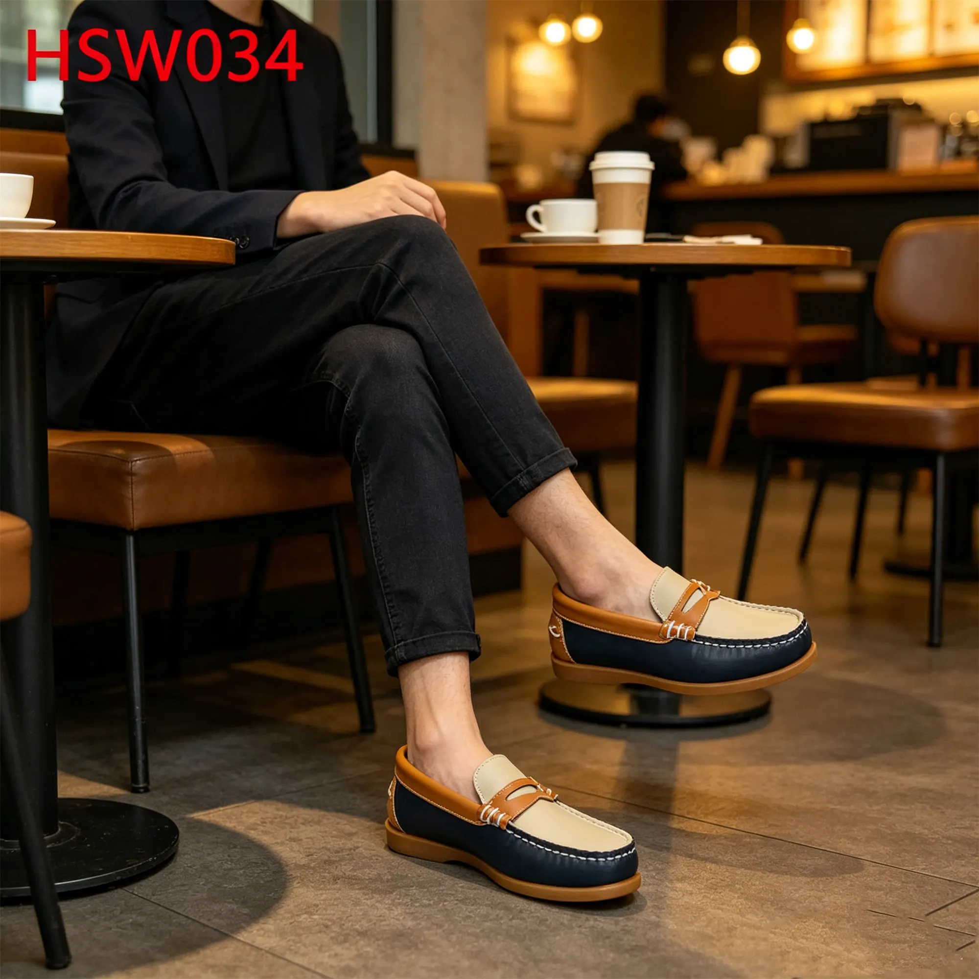ZYF,Seaport Walking Split Colors Leather Top Casual Lazy Shoes Idle Time Low MOQ Small Size Available Flat Loafer Shoes HSW034