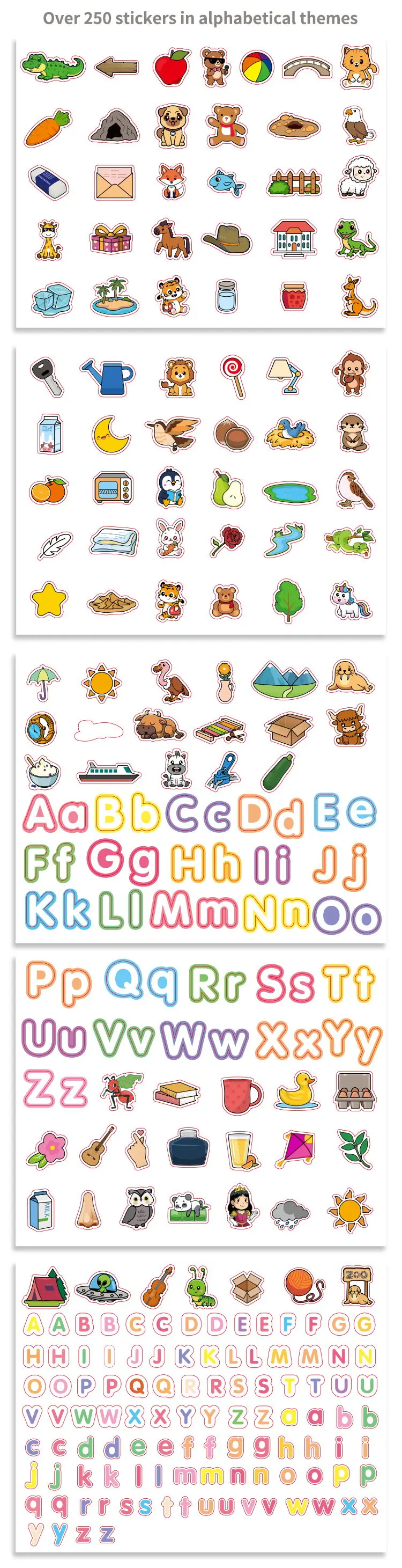product keybaby custom 2025 new preschool ocean animal alphabet number tracing book coloring writing book activity sticker pad for kids-9