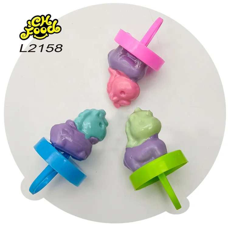 Customized Unicorn Horse Shaped Ring Pop Candy Toy Lollipop OEM Hard Sweet Halal Fruit Flavor Candy for Kids