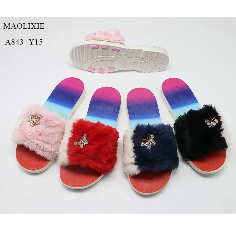 Sandalias De Casa Para Niñas,Chanclas Deslizantes De Piel A La Moda,Venta Al  Por Mayor De Fábrica - Buy De La Plataforma Sandalias De Las Mujeres De  Encargo De La Felpa Zapatillas De