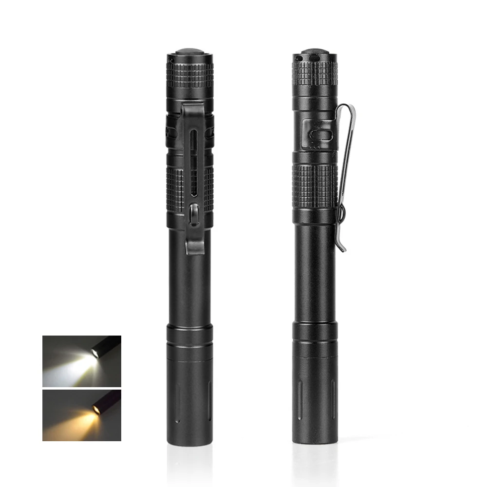 Mini LED Penlight Flashlight Tactical  Handheld Torch 2 Mode Pen Light BT 