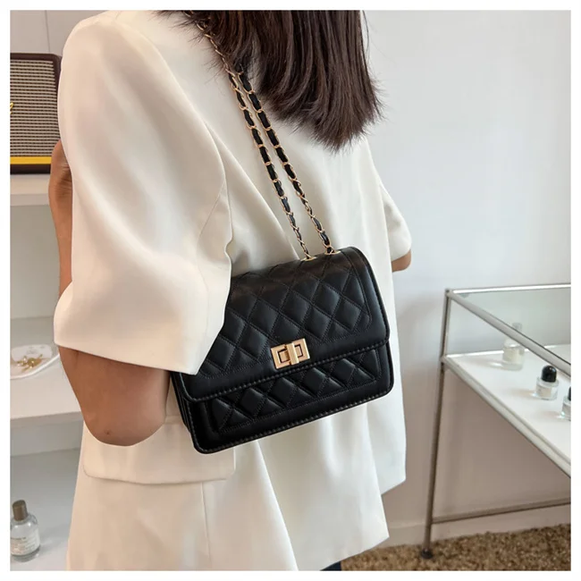 Latest Design Women Fashion Chain Soft Small PU Leather Shoulder Bags For Ladies