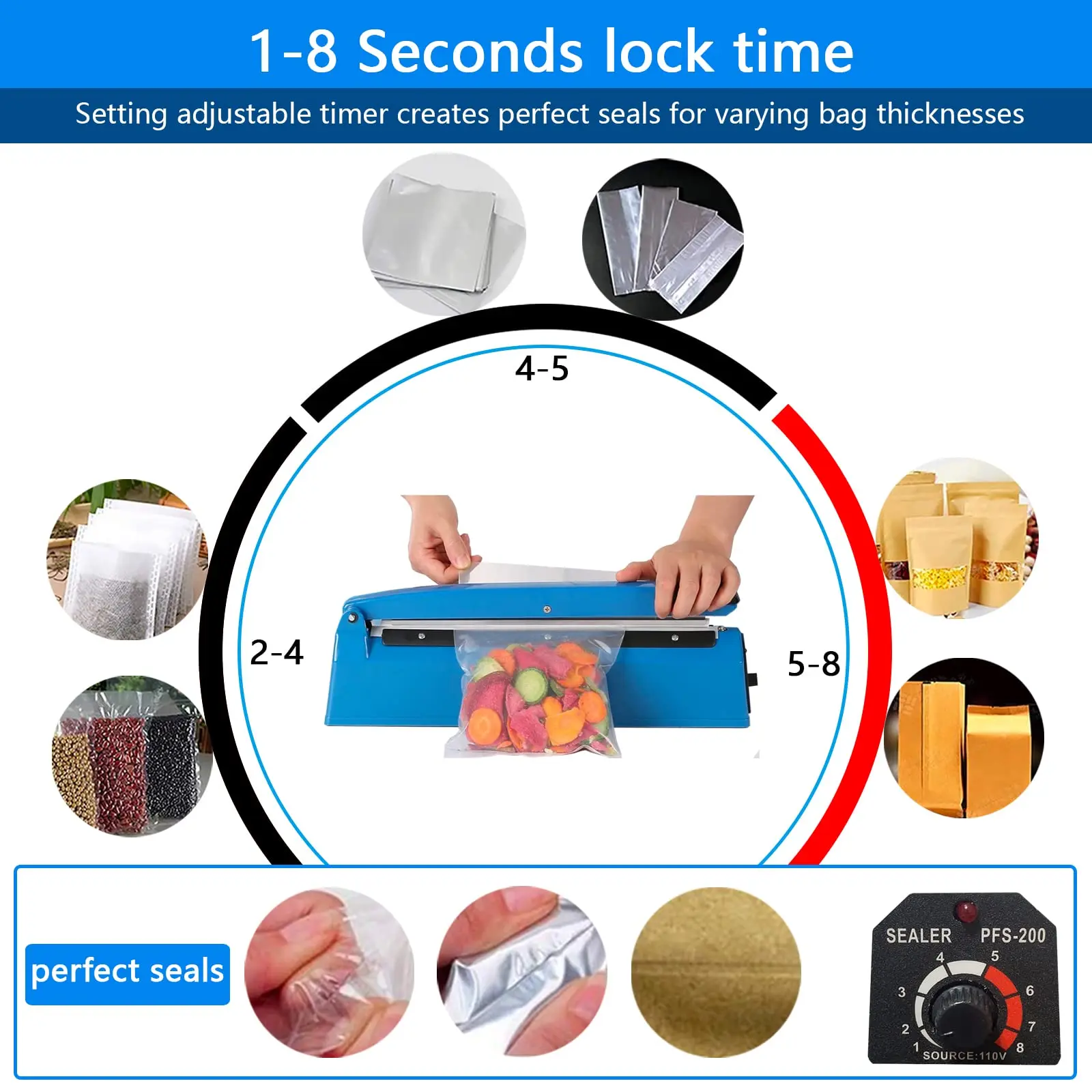 Impuls Heat Sealer Handmatige Zakken Sealer Warmte Sluitmachine 12 Inch Impuls Sealer Machine voor Plastic Zakken PE PP Zakken met Extra Vervangen Element Grip Impuls Heat Sealer Handmatige Zakken Sealer Warmte Sluitmachine 12 Inch Impuls Sealer Machine voor Plastic Zakken PE PP Zakken met Extra Vervangen Element Grip