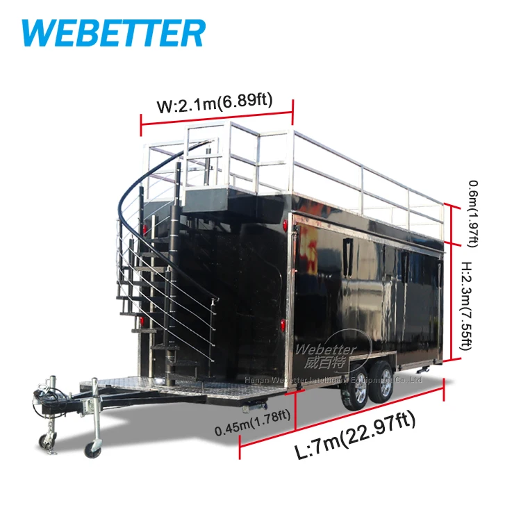 WEBETTER Custom Large Double Decker Food Truck 2 Story Mobile bar Trailer Commercial Food Truck Trailer Manufacturer