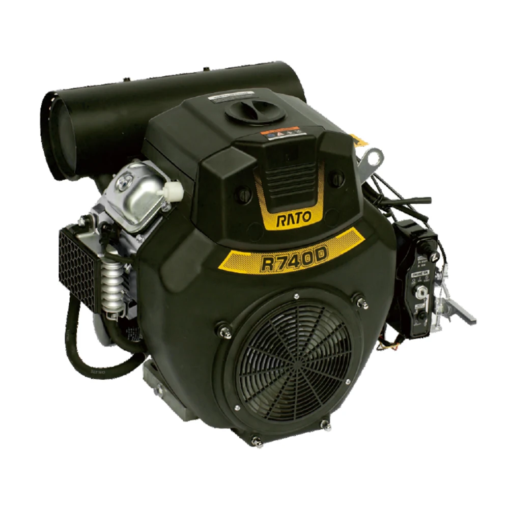 High Performance Small Horizontal Shaft Gasoline Mower Engine / 27HP 22HP 20HP 670cc Two Cylinder V Twin Horizontal Shaft Engine