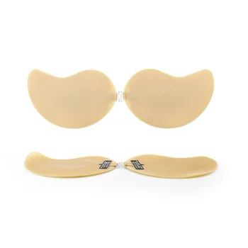 Solid Silicone Bra Strapless Sticky Invisible Reusable Adhesive Bra for Women Natural Shape Push up