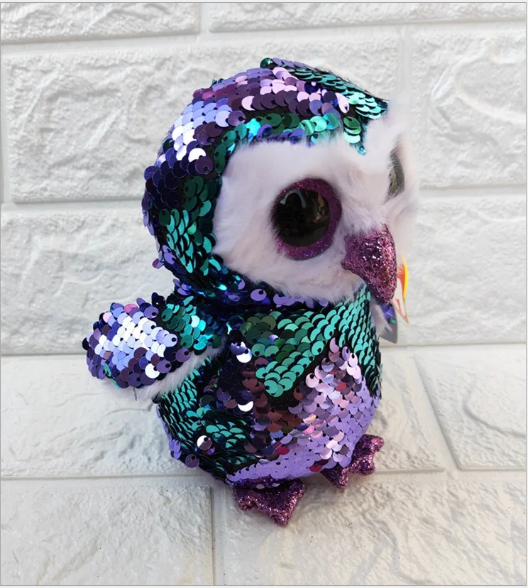 Xux Plush Cute Sequin Unicorn Owl Horse Rabbit Big Eyes Sequin Animal ...