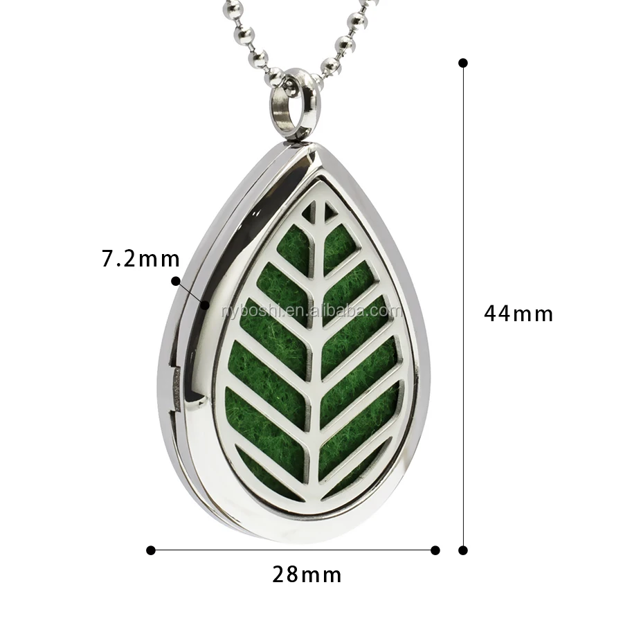 Wholesale Fashional Tear Drop Aroma Jewelry Pendant Locket Stainless Steel  Essential Oil Diffuser Pendant Necklace