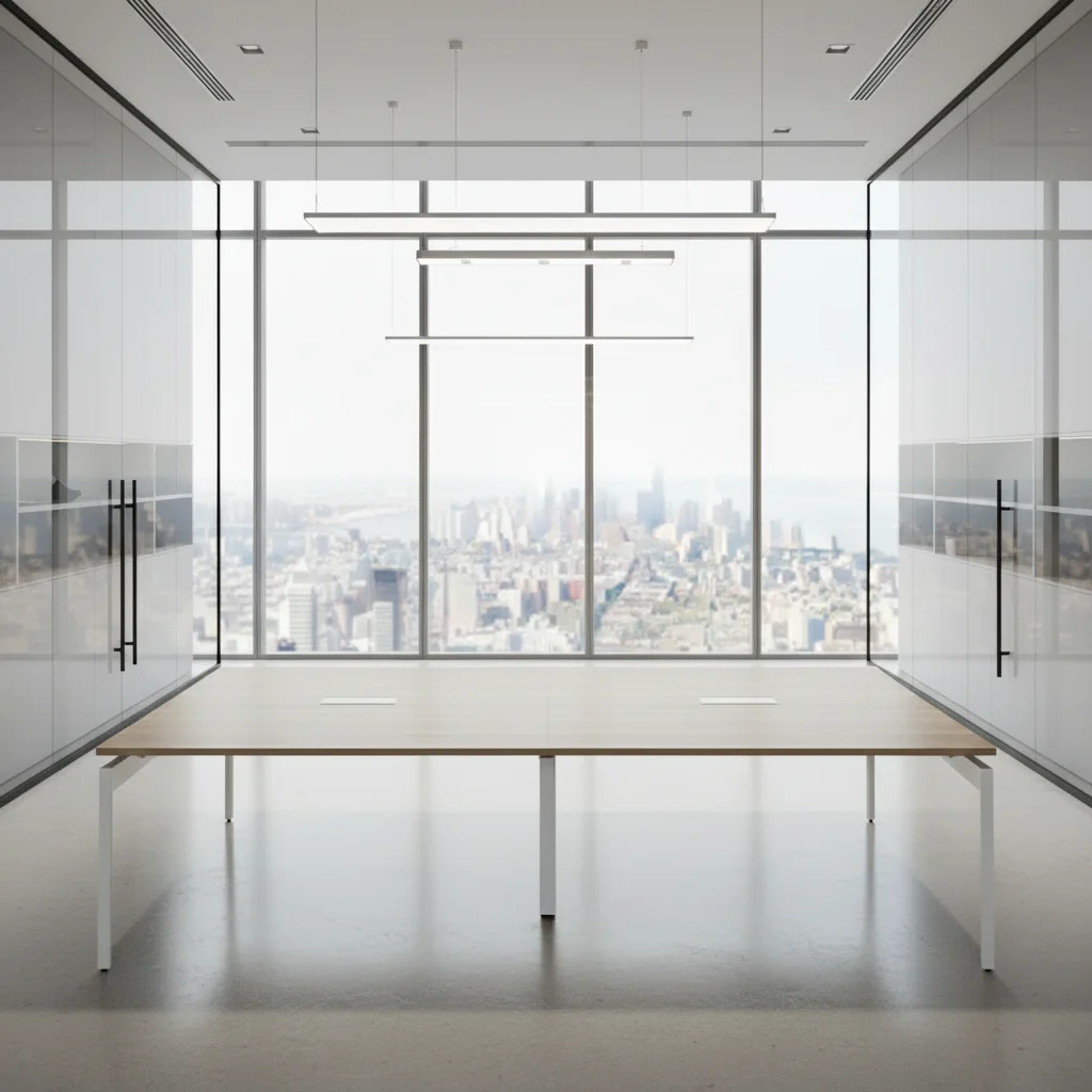 Medium Conference Table Steel Frame Professional Boardroom Design Business Meeting Space Modern Office Desks 6