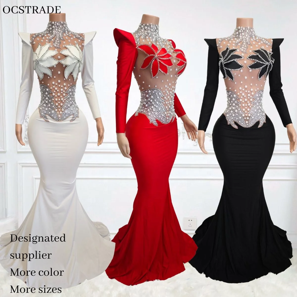 bodycon fishnet dress Full Sleeve Off Shoulder Sheath Lace Fishnet Dress main image 1
