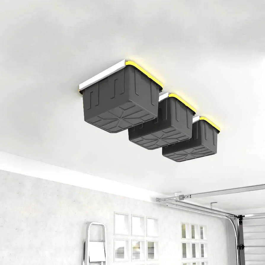 Overhead Ceiling Bin Storage Rack Rail Organizer Garage Tote Storage System