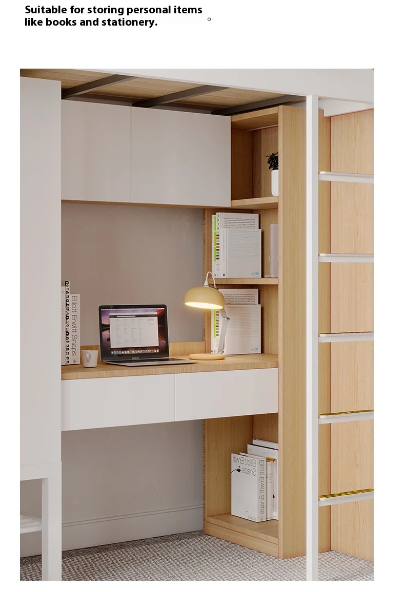 product modern design iron frames metal dormitory apartments double decker bunk beds with desks-3