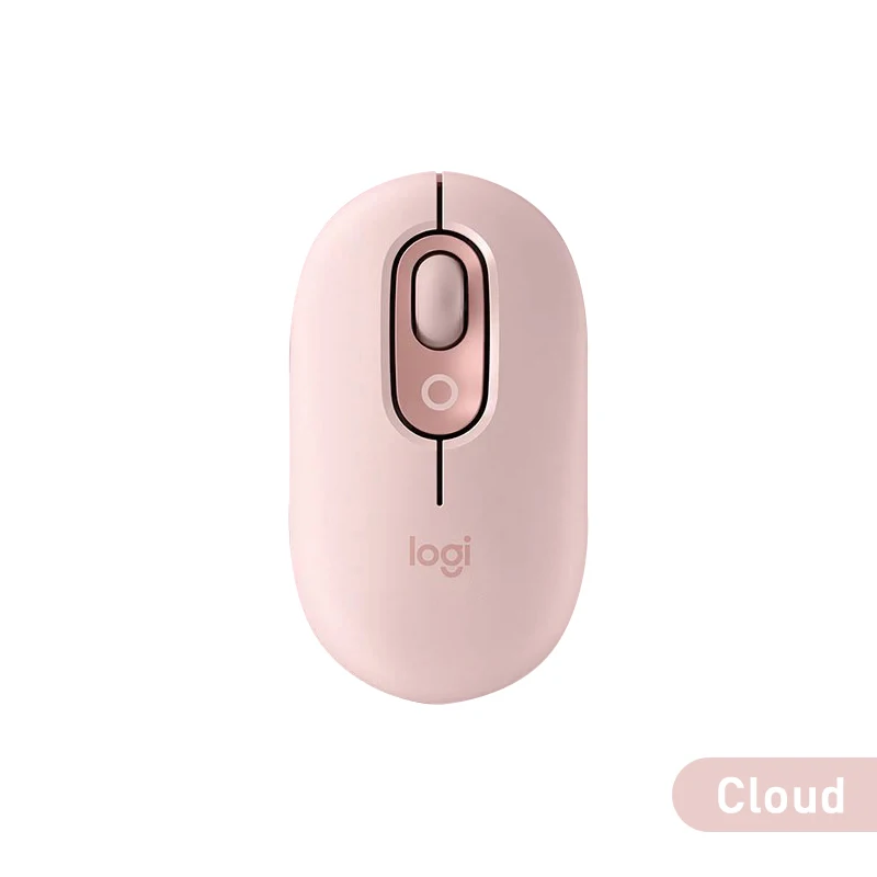 Logitech POP Mouse Bluetooth Wireless Mouse Light Sound Female Cute Laptop Office Cinnamoroll Yellow Pink