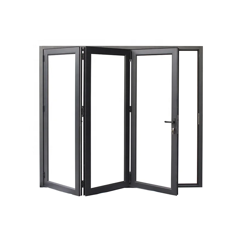 Hidden Fold Aluminum Door Double Glazed Glass Aluminum Aluminum Self