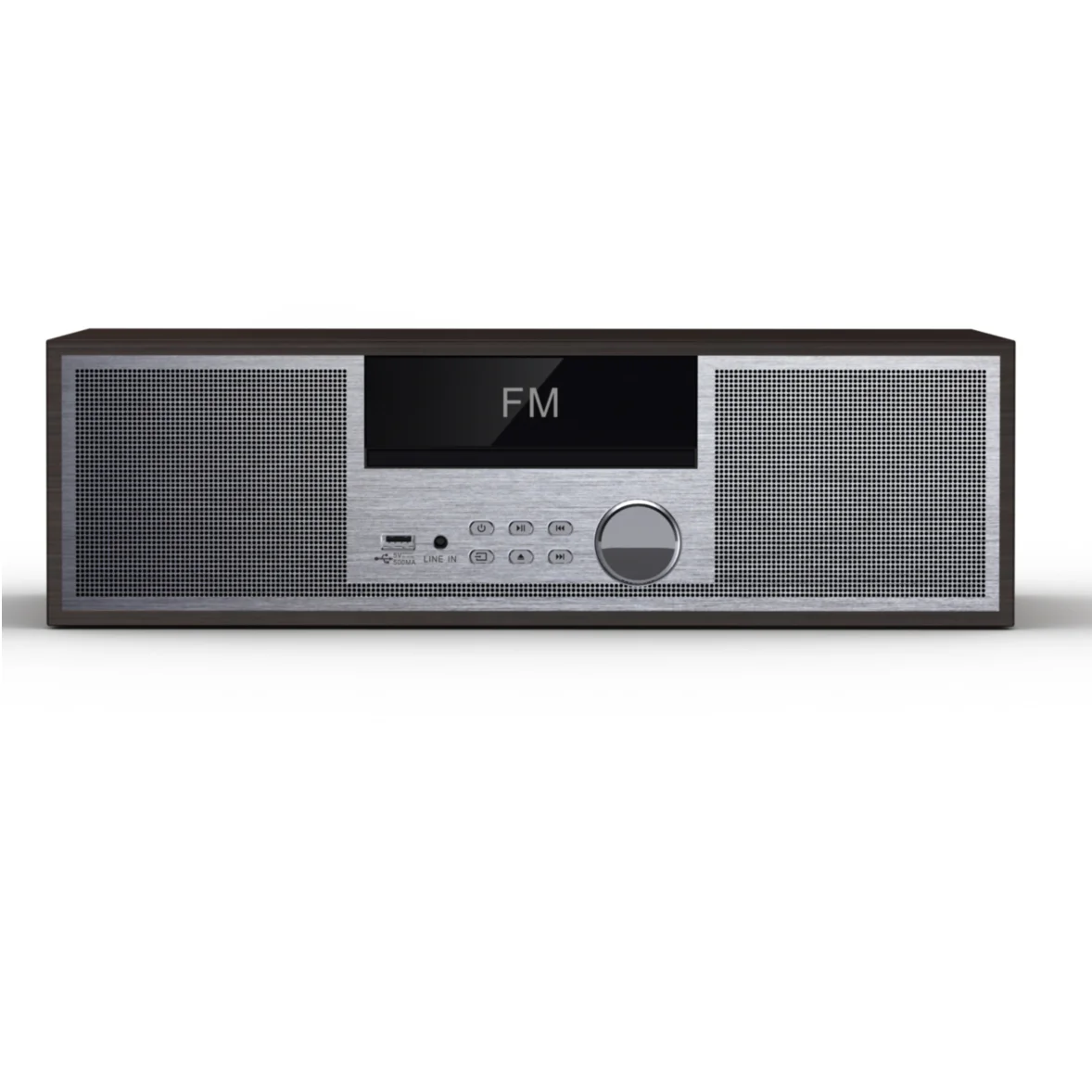 Wooden Retro Style Wireless CD Shelf System with FM Radio