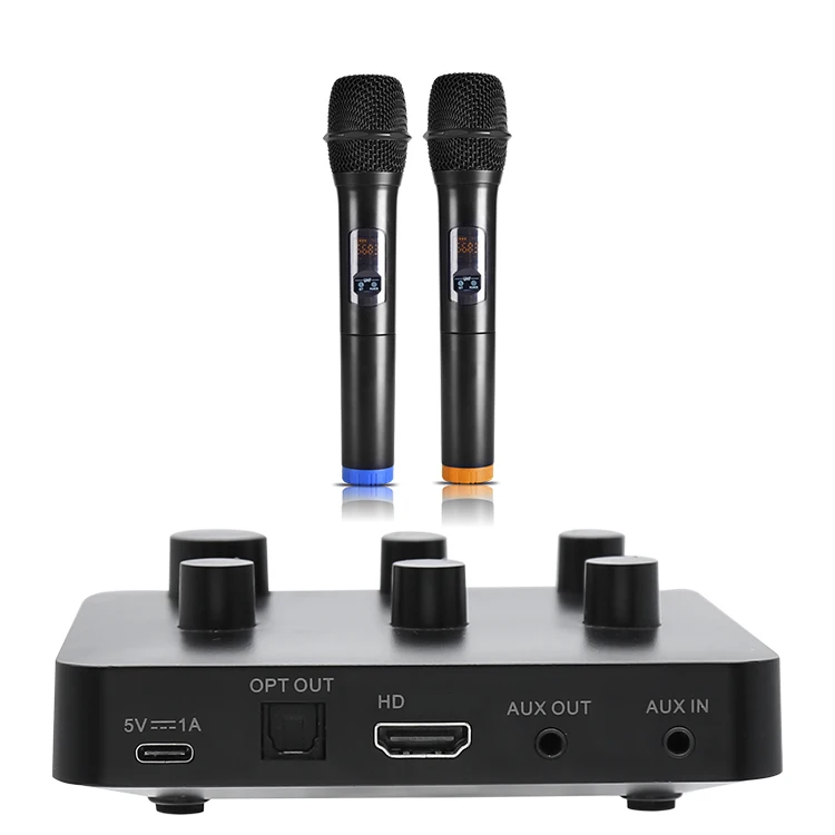 Karaoke Mixer System Wireless Microphone Backing Singing Supports TV ...