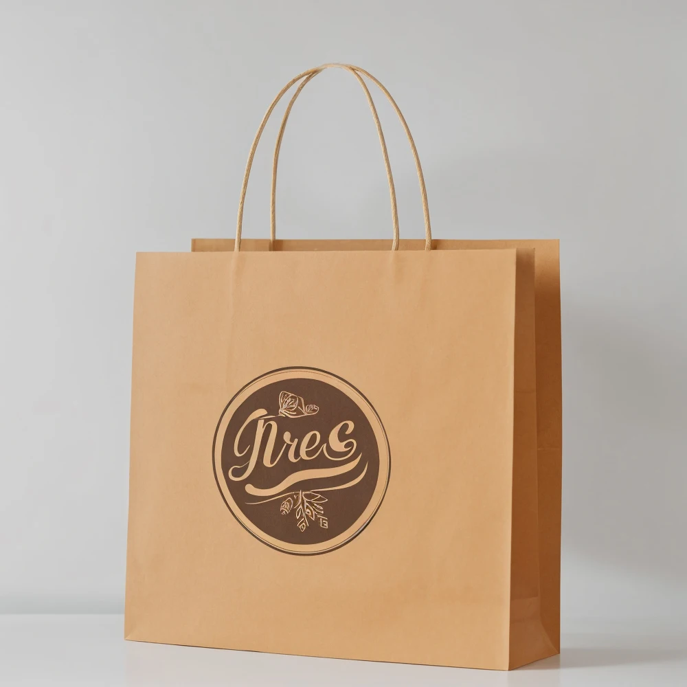 Wholesale Customized Logo Bread Food Grade Brown Kraft Paper Bag With Logo Printed