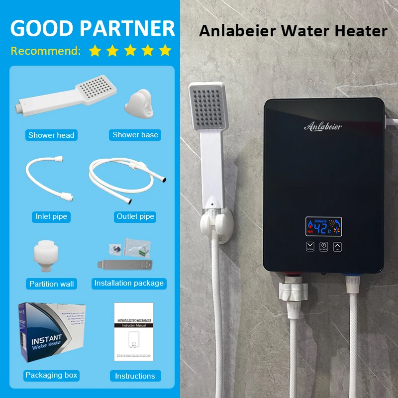 Fast Heating Tankless Electric Water Heaters 5000w 6000w