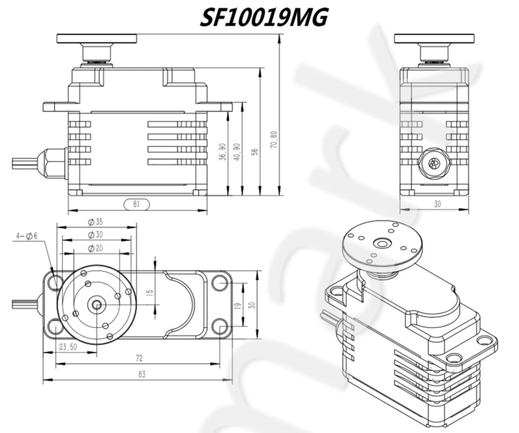 Uavcan /pwm /rs485 Gear Motor 150kg Torque Servo 12v Servo Motor