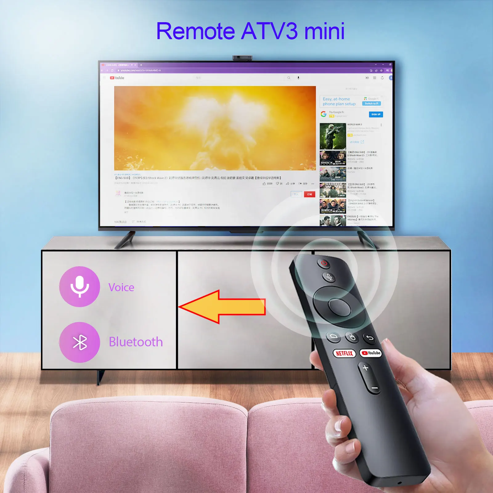 Alibaba.com: BOXPUT ATV3 Mini Remote Control with BLE Voice and Air ...