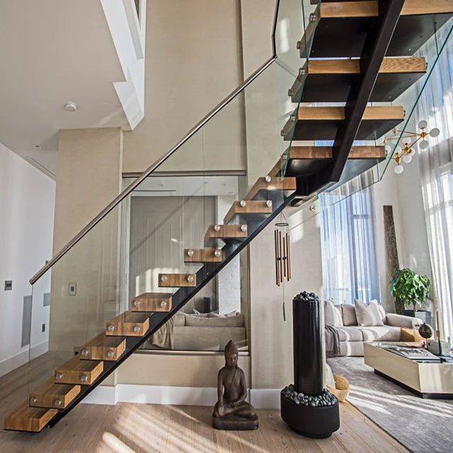 Wonderful Mono Stringer Steel Wood Structure Staircase Cost Mono Stringer Floating Stairs