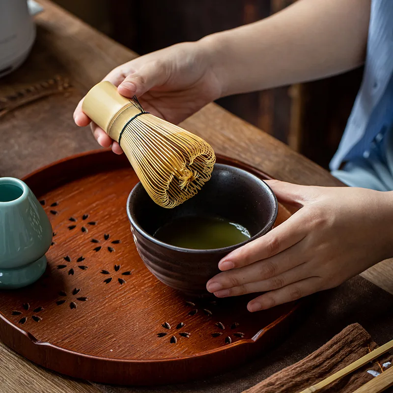 Japanese Matcha Tea Set 8pcs Ceramic Bowl Holder Bamboo Whisk