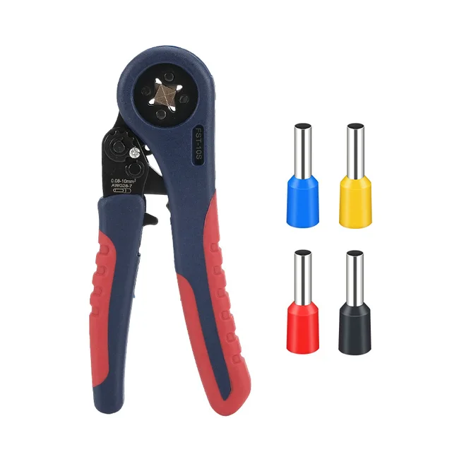 FST-10S/FST 6-6 Manual Multifunctional Crimping Pliers Tube-Shaped VE Terminal Metric Measurement System Soft Grip Plastic Cold