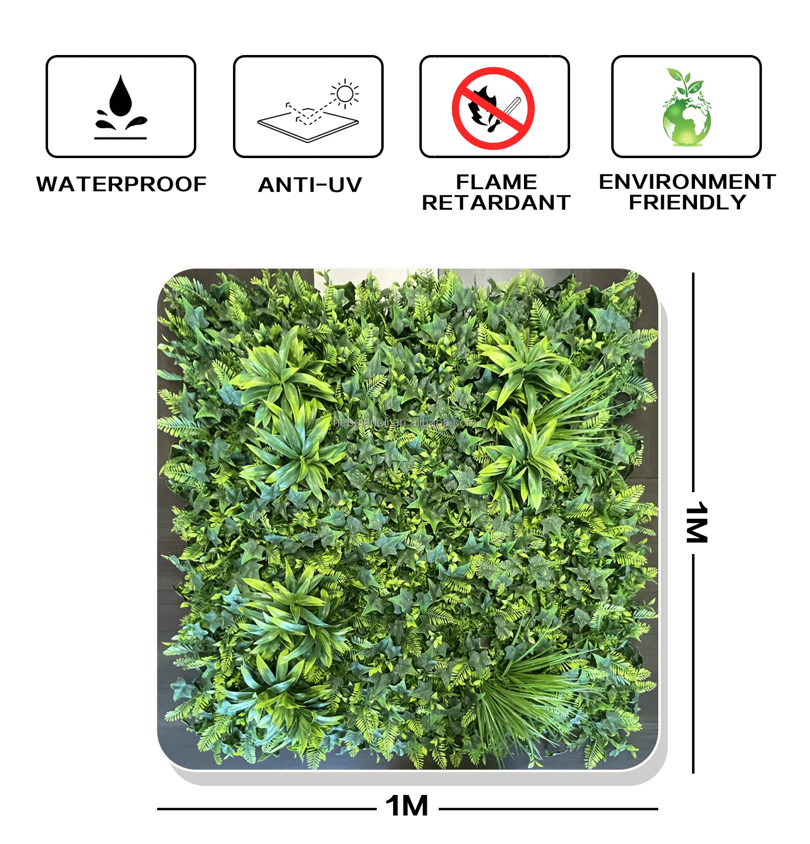 Doleader 100*100 Vertical System Decoration 3d Artificial Green Grass